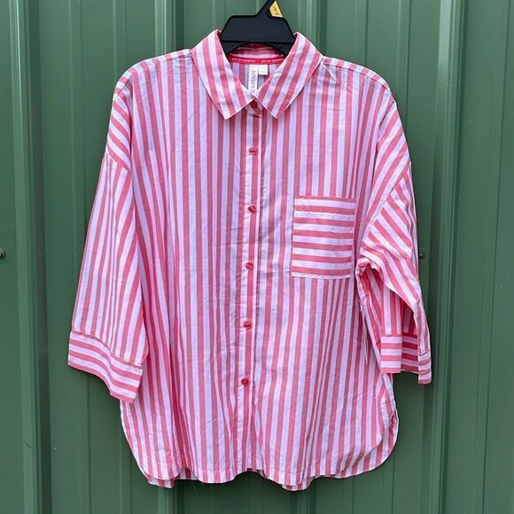 Silky Soft Woven Notch Collar Top and Boxer Shorts Pajama Set Size L - Picture 2 of 9